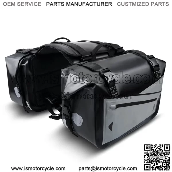 Waterproof Motorcycle PVC Leather Saddlebags Saddle Panniers Rear Side Bags