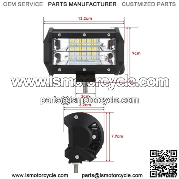 Led bar 5" 72W spot homologation E9