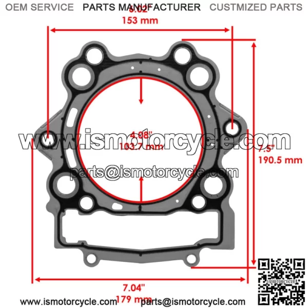 Cylinder Gaskets For Yamaha Grizzly 700 YFM700 2007-2023 3B4-11181-00-00 - Image 2