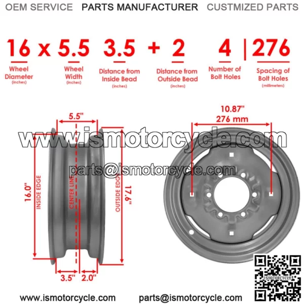 1678319M92 Front Wheel Rim For Ford New Holland 1040 1140 1190 1194 1200 - Image 2