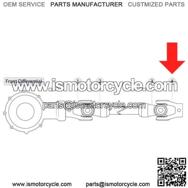 Front Drive Shaft Yoke W/U-Joint for Yamaha Rhino 700 YXR700F Fi 2008-2013(For: Yamaha Rhino 700) - Image 2