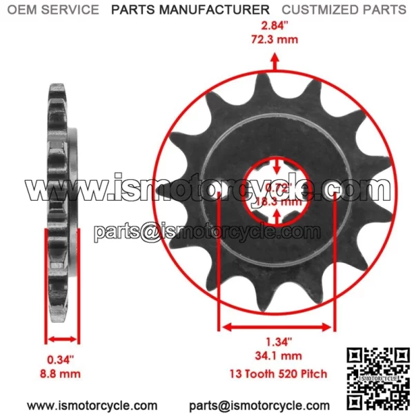 Front & Rear Sprockets Kit for Yamaha Blaster 200 YFS200 1988-2006 (For: Yamaha YFS200) - Image 2