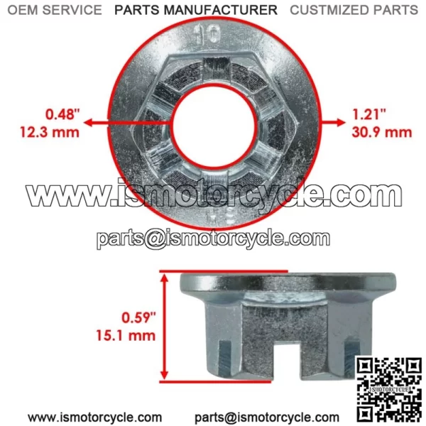 Rear Wheel Axle Castle Nut For Yamaha Raptor 350 YFM350R 2007-2010 - Image 2