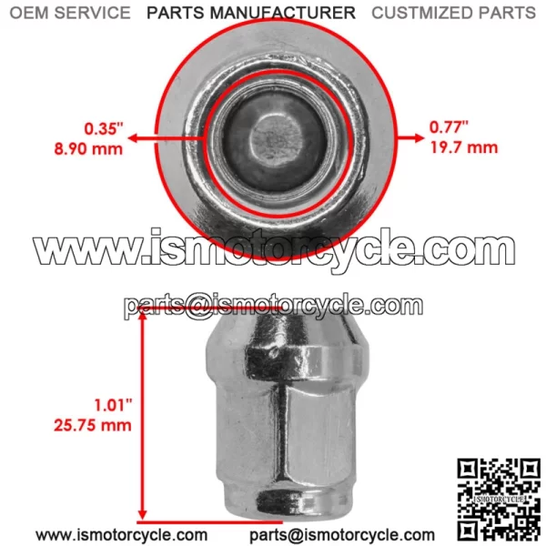 90179-10032-00 Wheel Nut For Yamaha Grizzly Kodiak 450 YFM450 2018-2023 - Image 2