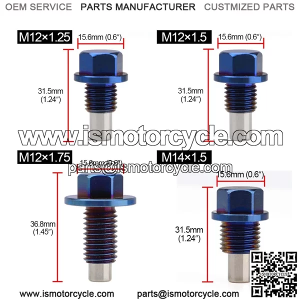 Titanium alloy oil pan screw M12*1.25 - Image 2