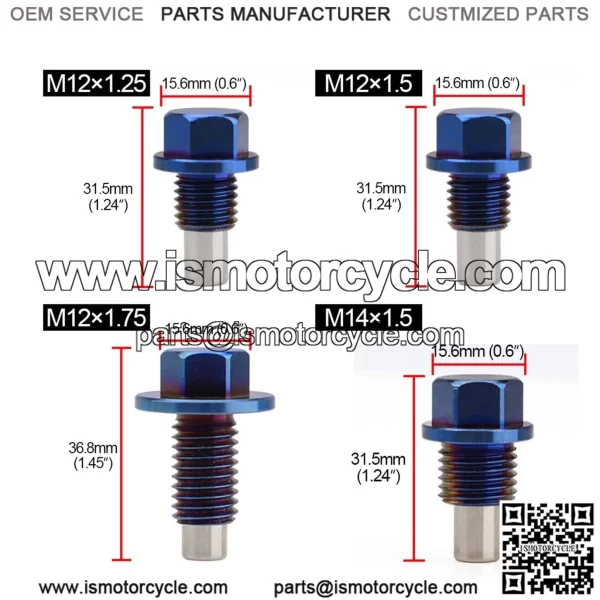 Titanium alloy oil pan screw M12*1.5 - Image 2