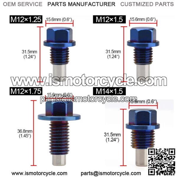 Titanium alloy oil pan screw M12*1.75 - Image 2