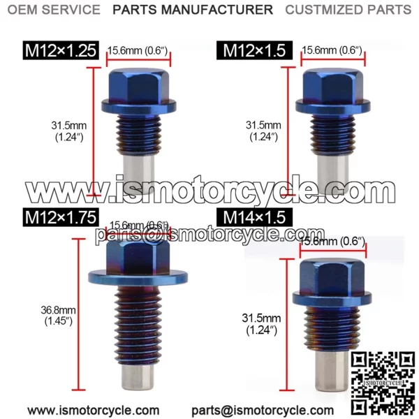 Titanium alloy oil pan screw M14*1.5 - Image 2