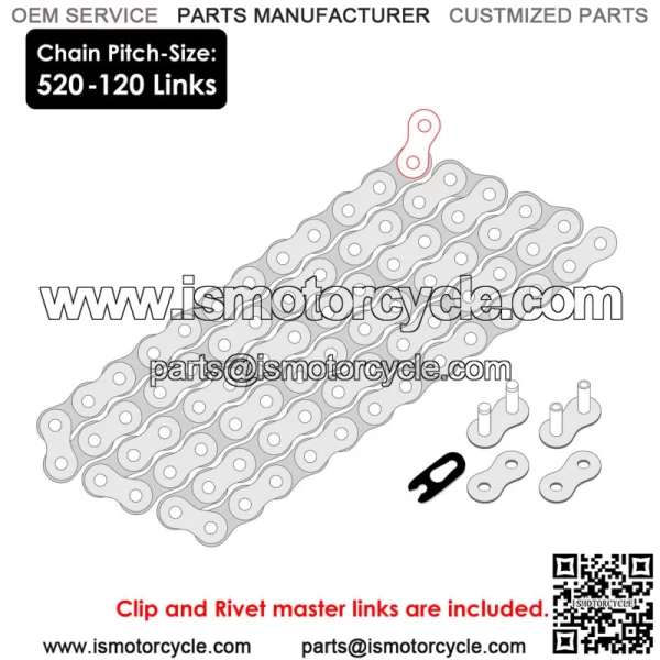 Orange Drive Chain for Honda TRX450ER Electric Start 2006-2014 (For: Honda) - Image 2