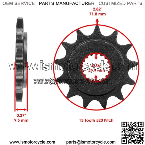 Black Drive Chain And Sprockets Kit for Honda TRX450R Kick Start 2006-2009 2012 (For: Honda) - Image 3