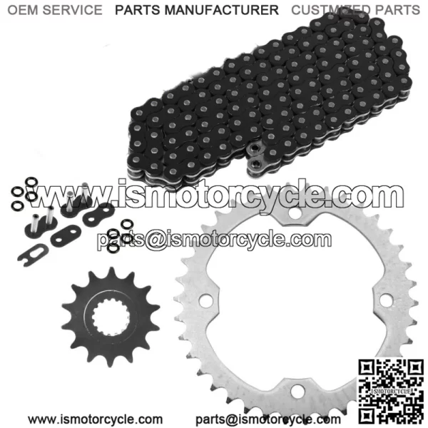 Black O-Ring Drive Chain & Sprockets Kit for Yamaha Raptor 700 YFM700R 2006-16 (For: Yamaha Raptor 700)