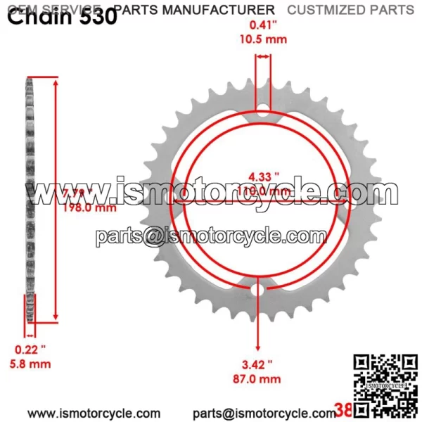 Black O-Ring Drive Chain & Sprockets Kit for Yamaha Raptor 700 YFM700R 2006-16 (For: Yamaha Raptor 700) - Image 4