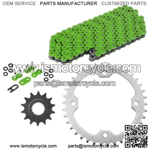 Green O-Ring Drive Chain & Sprockets Kit for Yamaha Raptor 700 YFM700R 2006-16 (For: Yamaha Raptor 700)