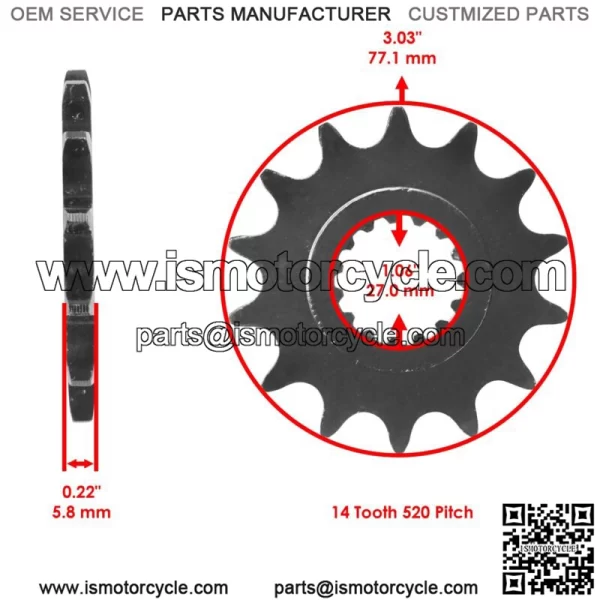 Green O-Ring Drive Chain & Sprockets Kit for Yamaha Raptor 700 YFM700R 2006-16 (For: Yamaha Raptor 700) - Image 3