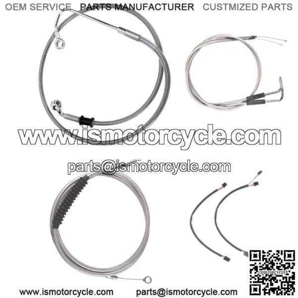 Stainless Cable & Brake Line Cmpt Kit 16" Apes 2011-2015 Harley Softail w/ABS (For: Harley-Davidson)