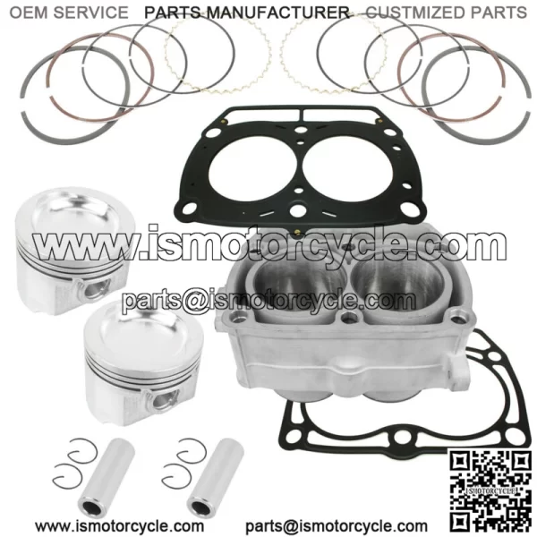 Cylinder And Piston Ring Kit Gasket For Polaris Ranger XP 700 4X4 2005 2006-2008 (For: Polaris)