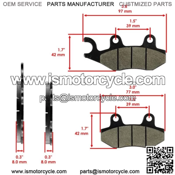 Front Right Brake Pads for Kawasaki KLX230 2020-2023 / KLX230 ABS 2020-2021 - Image 2