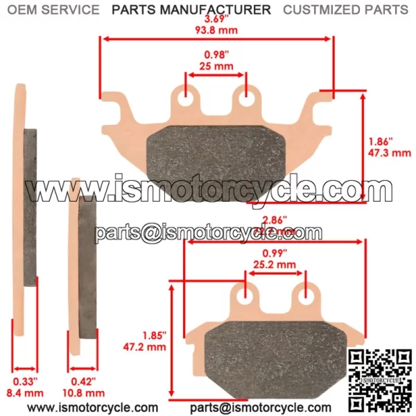 Front Rear Brake Pads for Yamaha YZF-R125 YZFR125 2008-2018  MT125 2014-2019 - Image 2