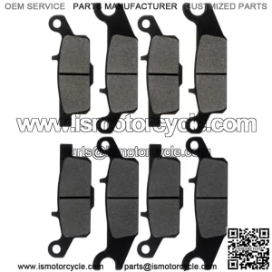 Front and Rear Brake Pads for Yamaha Grizzly 700 YFM700F 2007-2020 (For: Yamaha)