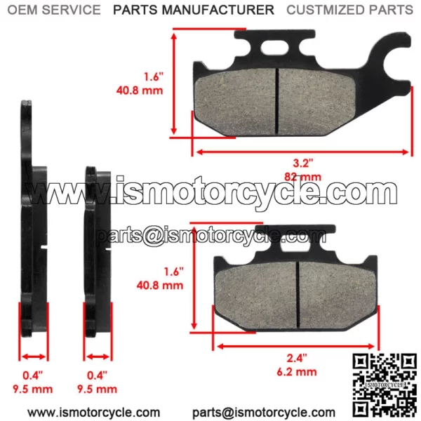 Brake Pads for Yamaha Wolverine 450 YFM450 2006-2010 Rear Brakes (For: Yamaha) - Image 2