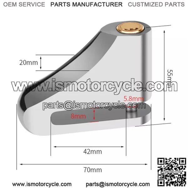 Motorcycle Disc Brake Lock Anti-Theft Wheel Padlock with Keys for Scooter Moped - Image 2