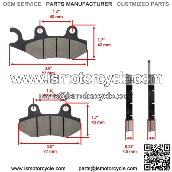 Front & Rear Brake Pads Shoes for Kawasaki KLF300 Bayou 300 4X4 1995-2004 - Image 4