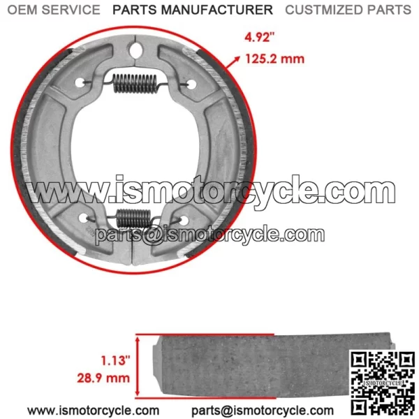 Front Brake Pads and Rear Brake Shoes for Yamaha XV250 V-Star 250 2008-2020 - Image 2