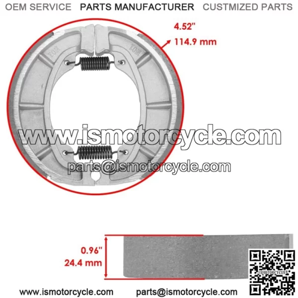 Front Brake Pads and Rear Shoes for Suzuki AH80 1992, AN125HK 2006 2007 2008 - Image 2