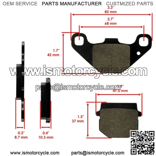 Front Brake Pads and Rear Shoes for Suzuki AH80 1992, AN125HK 2006 2007 2008 - Image 3