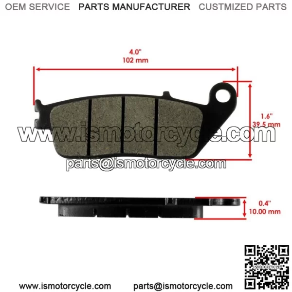 Front Brake Pads & Rear Brake Shoes for Honda Vt250C V-Twin Magna 250 1999-2007 - Image 3