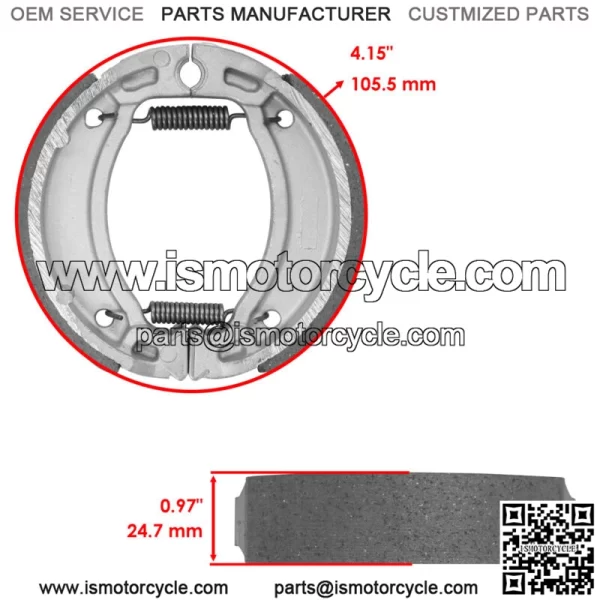 Front Brake Shoes for Yamaha Blaster 200 YFS200 1997 1998 1999 2000 2001 2002 (For: Yamaha YFS200) - Image 2