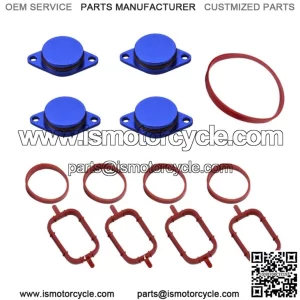 BMW Diesel Engine Vortex Swirl Flap Repair Kit 33MM 4PCS with Leather Ring #Blue