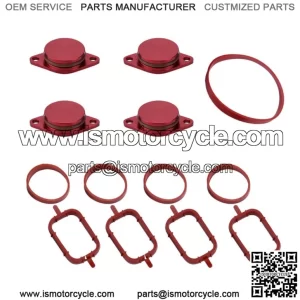BMW Diesel Engine Vortex Swirl Flap Repair Kit 33MM 4PCS with Leather Ring #Red
