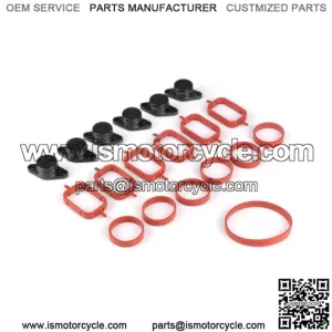 BMW Diesel Engine Vortex Swirl Flap Repair Kit 22MM 6PCS with Leather Ring #Black