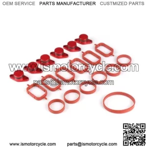 BMW Diesel Engine Vortex Swirl Flap Repair Kit 22MM 6PCS with Leather Ring #Red