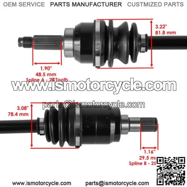 Front Left & Right Axles for Honda Pioneer 500 44350-HL5-A41 / 44250-HL5-A41 - Image 3