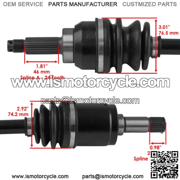 Front Left & Right Axles for Honda Pioneer 500 44350-HL5-A41 / 44250-HL5-A41 - Image 5