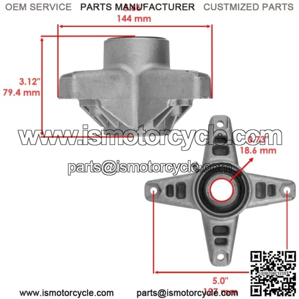 42" Deck Spindle & Pulley for Cub Cadet LT1018 13AB11CG710 13AX11CG710 618-3129 - Image 2