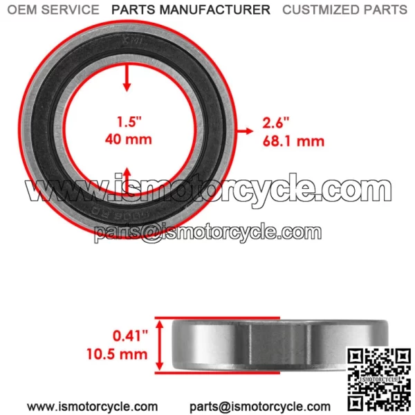 6008-2RDQE6 6008-2RS 60082RS Rubber Sealed Ball Bearing 40x68x15 mm - Image 2