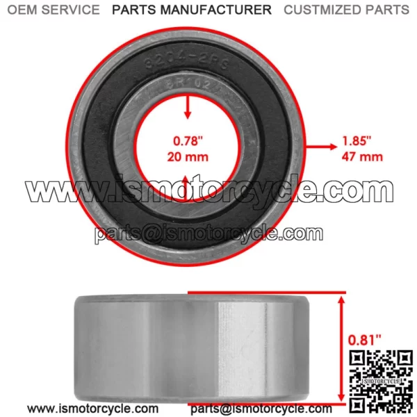 5204-2RS 5204-RS 52042RS 5204RS Double Row Ball Bearing 20X47X20.6 mm - Image 2