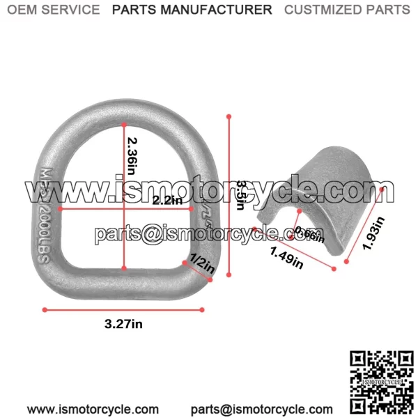 Heavy Duty Welded Forged D-Rings #4 Pack - Image 2
