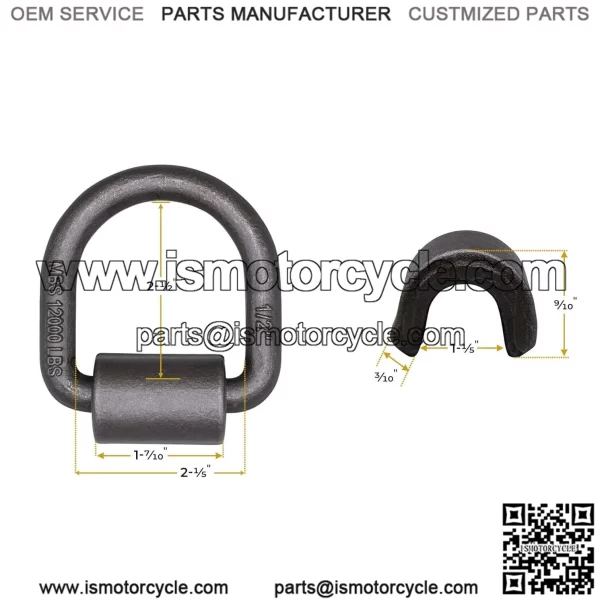 Heavy Duty Welded Forged D-Rings #8 Pack - Image 3