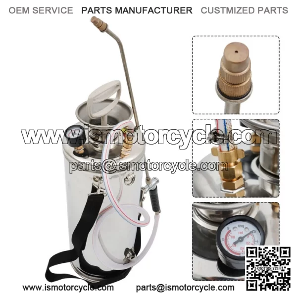 Stainless Steel Sprayer With Reinforced Hose Adjustable Nozzles 2 Gallon 8L - Image 2