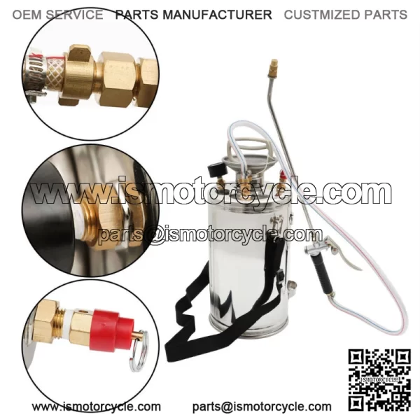 1.5 Gallon Stainless Steel Sprayer With Reinforced Hose Adjustable Nozzles 6 L - Image 4