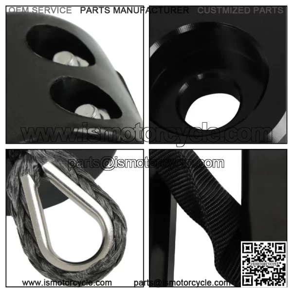Sheath Black 1/4"x50' 8500LB Synthetic Winch Rope Line Recovery Cable For ATV - Image 4