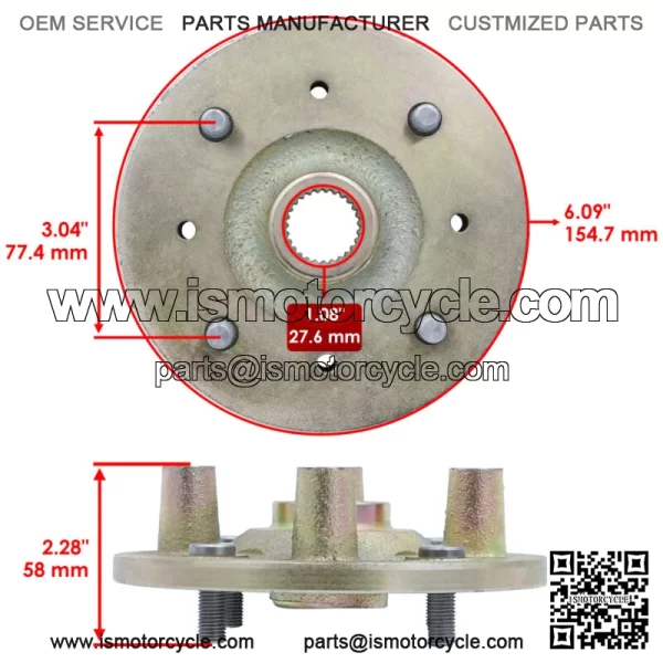 Rear Wheel Hub For Yamaha Rhino 450 YXR450 2008-2009 Left Or Right - Image 2