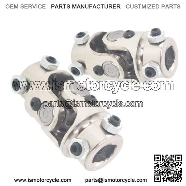 Single Universal Steering Chrome Steel U-Joint Shaft 3/4" DD X 3/4" DD 2 PCS