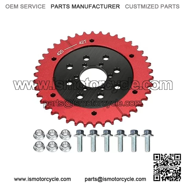 Universal Sprocket Hub Adapter 420 Chain 42 Tooth Rear Drive Wheel Aluminum for 212cc 196cc CT200U BT200X MB200 CT100U Motovox MBX10 Baja Doodlebug DB30 80cc 105cc Mini Bike Go Kart Racing
