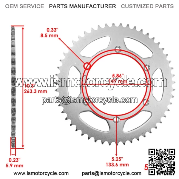 Drive Chain & Sprockets For Kawasaki KX250X 2021-23  520 Pitch 114 Link - Image 3