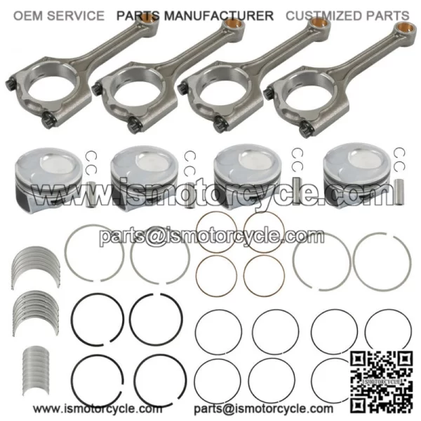 For Hyundai Kia 2.0L 14-18 Engine Piston Kit&Connecting Rod & Main Rod Bearings